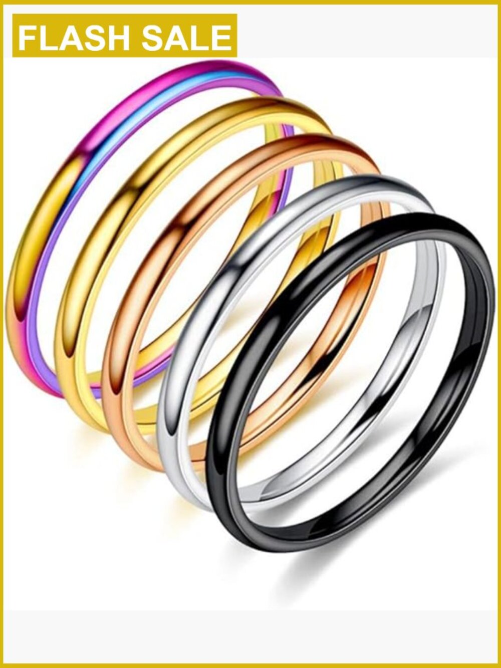 5 Pcs Stackable Knuckle Rings Set Thin Midi Rings for Women Men Stainless Steel